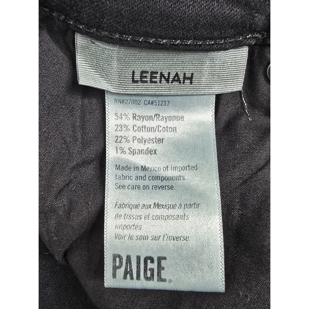 Paige Leenah Slim Wide Leg Jeans Womens 32 Black NEW Transcend Flawless Fit - Picture 8 of 13